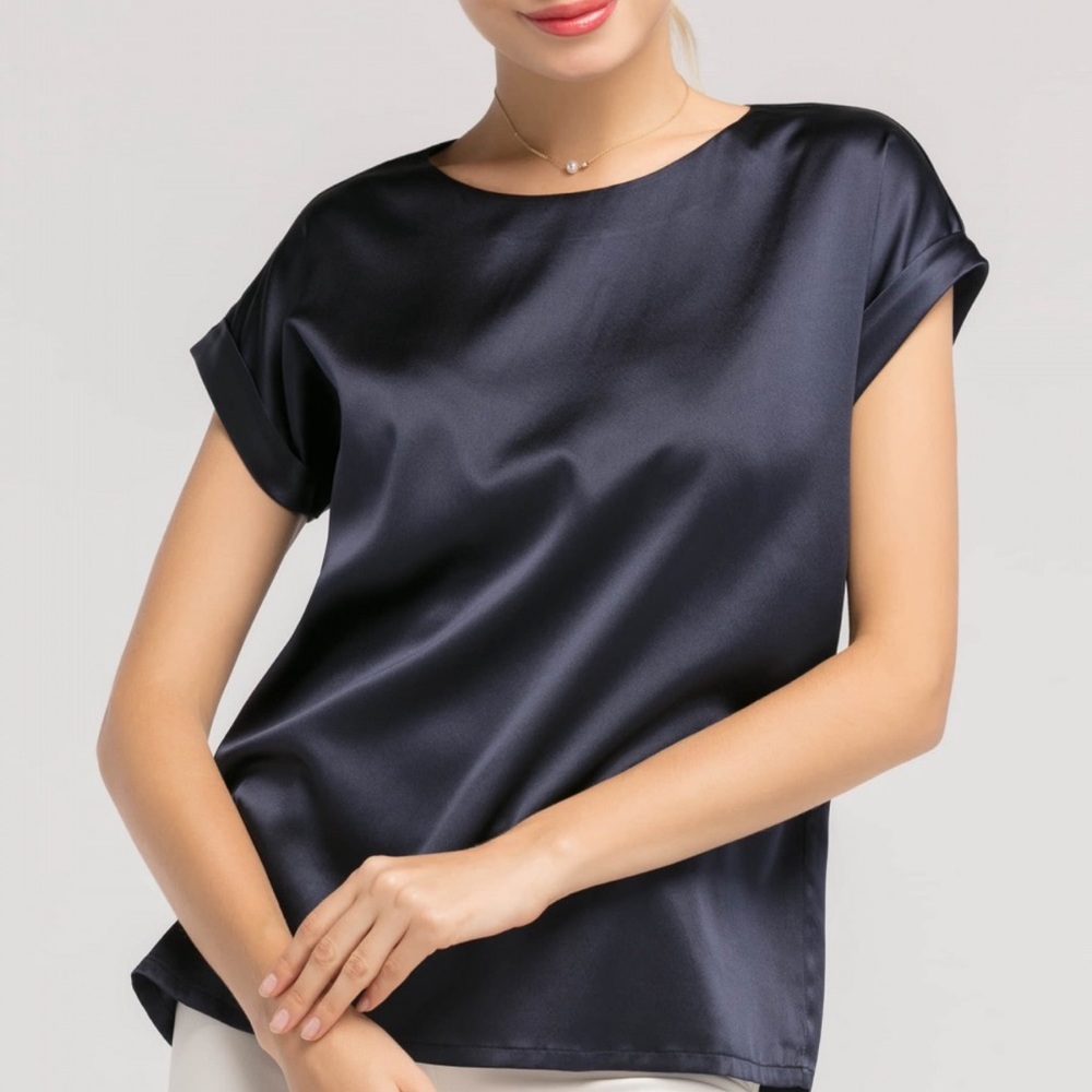 Eileen Fisher Shirtsleeve silk blouse
